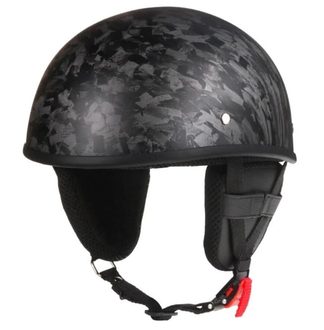 3/4 Open Face Motorcycle Helmet With Visor Matte Finish Black