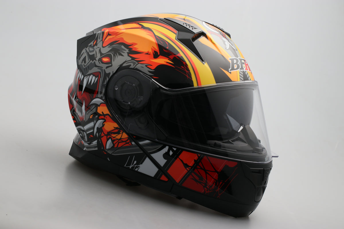 female orange motorcycle helmets Daytona Retro Full Face Helmet: Vintage Style - Dull Black Accents | DOT Approved featuring premium leather accents and a moisture DOT Custom Motorcycle Helmet for