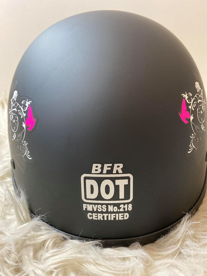 Lady rider DOT Motorcycle Polo Helmet-Pink