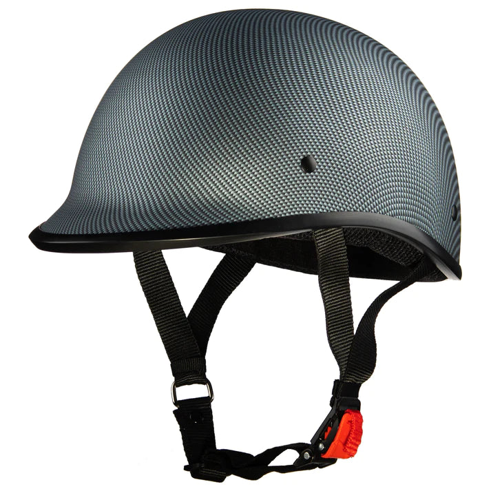 BFR Carbon fibre Grey- Polo Style Helmet (Dull Carbon) Quick Release | Classic