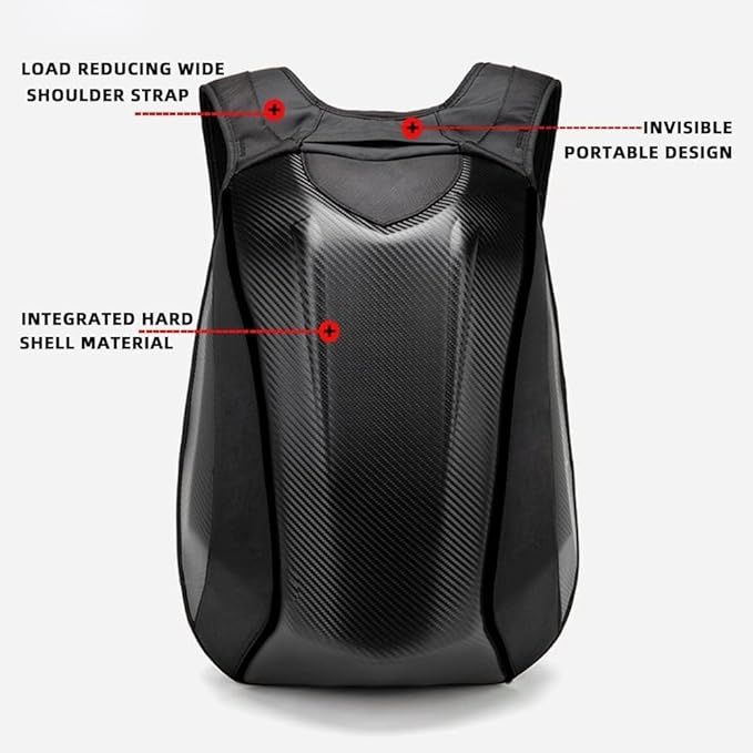 BFR Helmets Motorcycle Carbon Fibre Waterproof Hard Shell Backpack