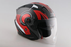 Red Half Face Motorcycle Helmet