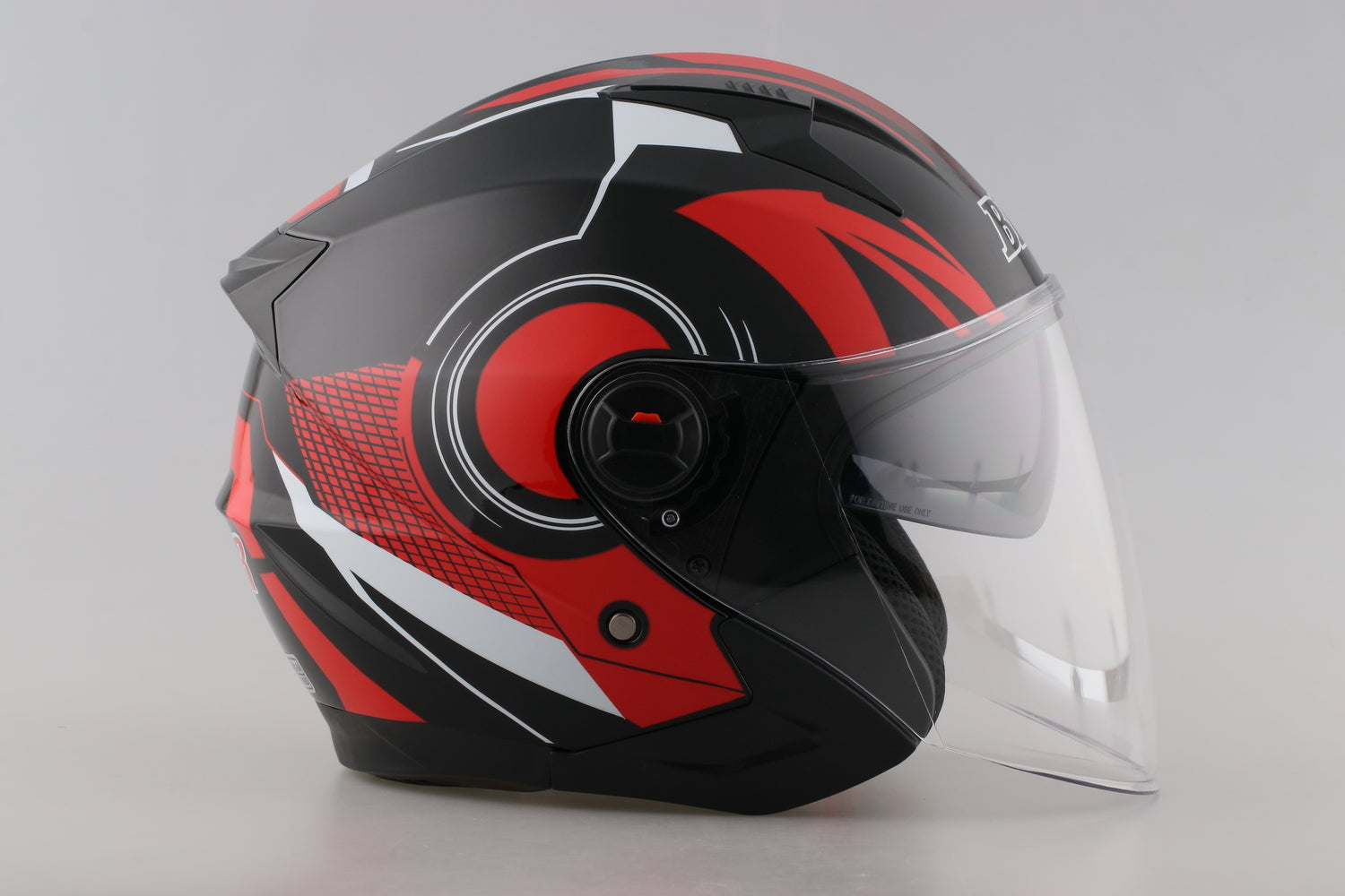 3/4 Red Open Face Motorcycle Helmet with Dual Visor Shield 3/4 Red Open Face Motorcycle Helmet with Dual Visor Shield