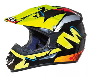 DOT Motorcross Junior Helmet-BFR 125 Neon Green & Black
