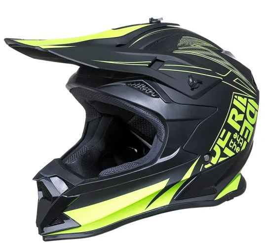 DOT Motorcross Adult Helmet-BFR 166 Neon Green & Black