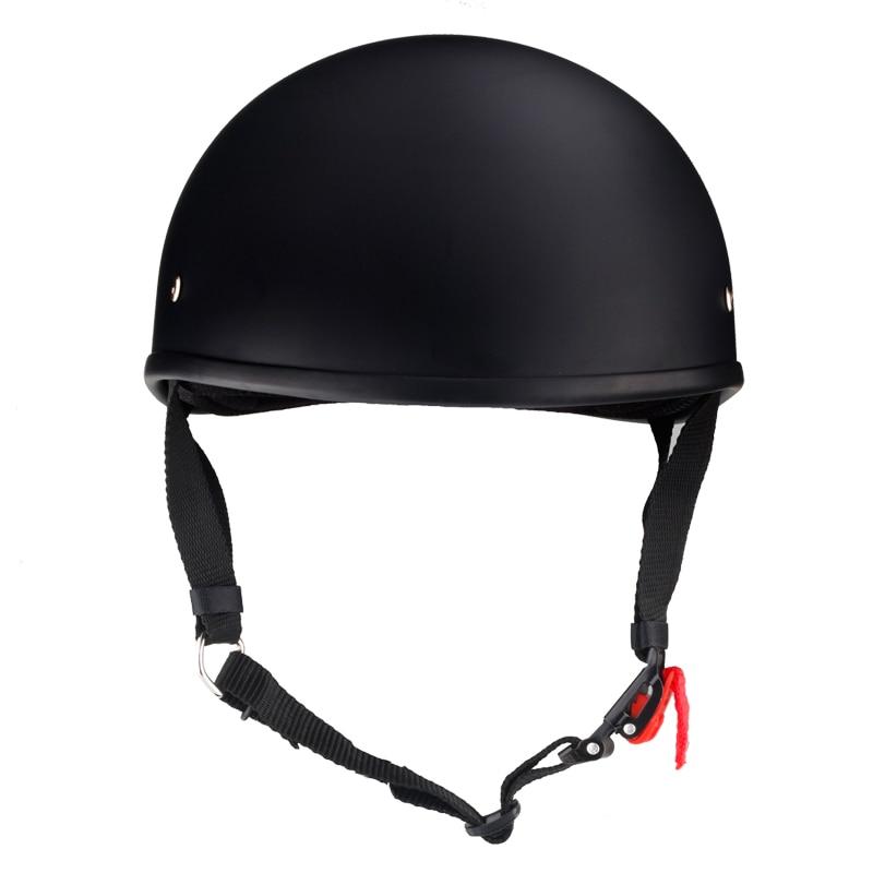 DOT Open Motorcycle Helmet - Matte Flat Black
