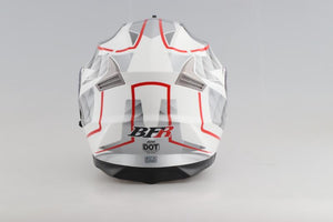Modular Flip-Up Motorcycle Helmet- White & Black. BFR 160