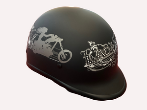 Lady rider DOT Motorcycle Polo Helmet- Black