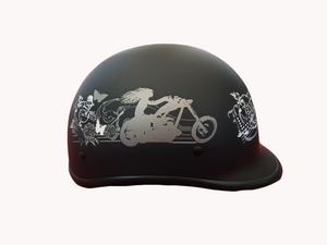 Lady rider DOT Motorcycle Polo Helmet- Black
