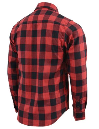 Milwaukee Performance MPM1631 Men's Armored Checkered Flannel Biker Shirt with Aramid® by DuPont™ Fibers