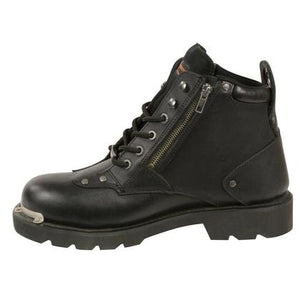 Milwaukee Leather BFR 103 Men's Lace-Up Boots with Double Sided Zipper Entry