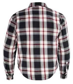 Milwaukee Performance MPM1625 Men's Armored Checkered Flannel Shirt with Aramid® by DuPont™ Fibers-White/Red/Black