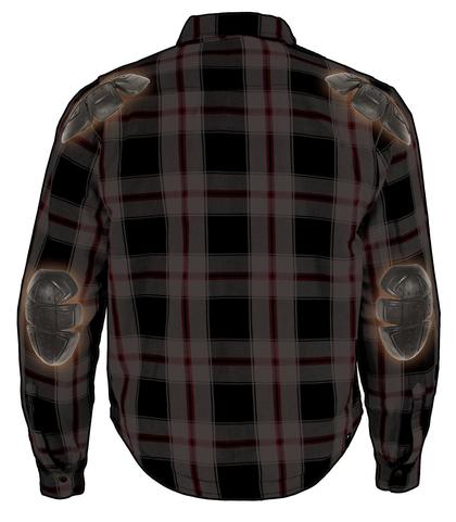 Milwaukee Performance MPM1625 Men's Armored Checkered Flannel Shirt with Aramid® by DuPont™ Fibers-White/Red/Black