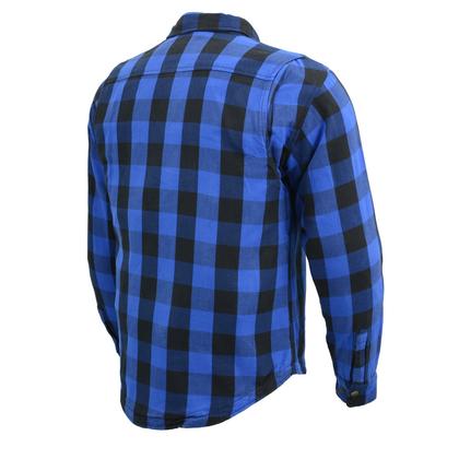 Milwaukee Performance MPM1634 Men’s Flannel Biker Shirt Fibers-Blue-Black