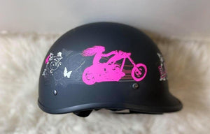 Lady rider DOT Motorcycle Polo Helmet-Pink