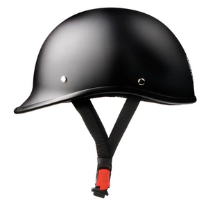 DOT Polo Style Matte Flat Black Motorcycle Helmet