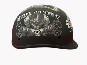 Ride or Die Skull Matte Polo Helmet