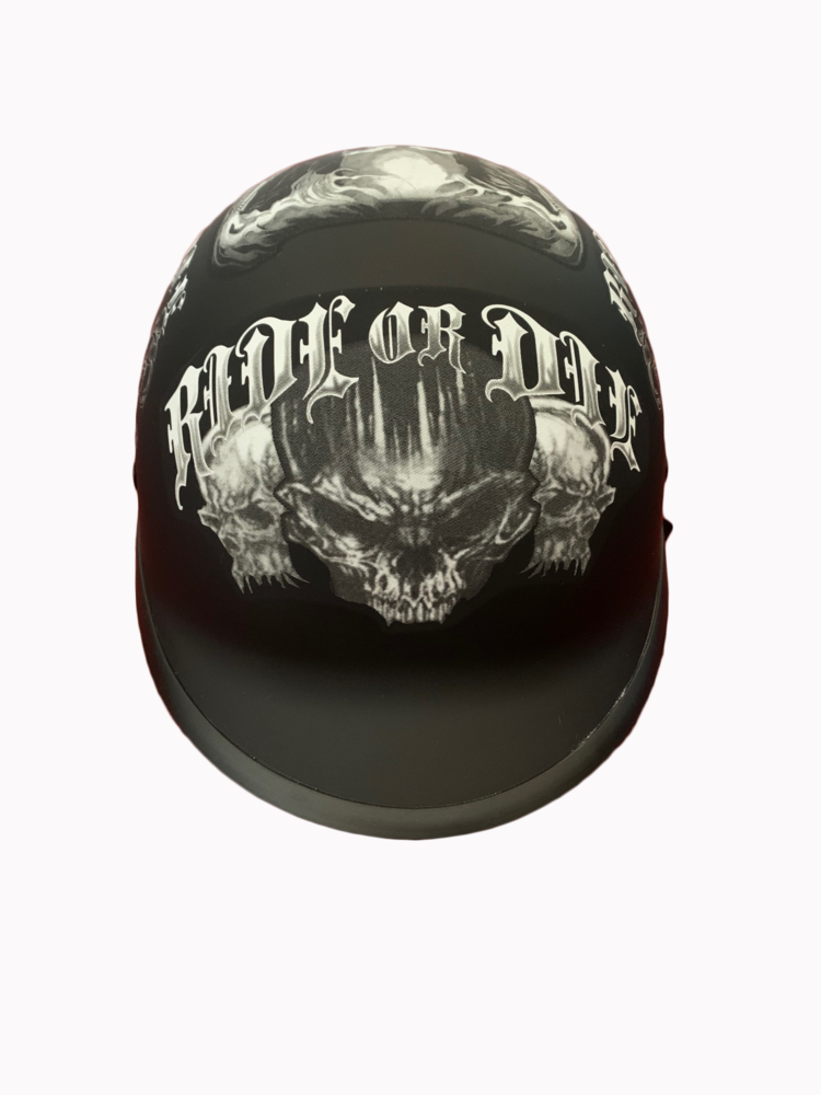 Ride or Die Skull Matte Polo Helmet