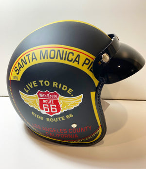 BFR Route 66 3/4 Black Motorcycle Helmet BFR Route 66 3/4 Black Motorcycle Helmet