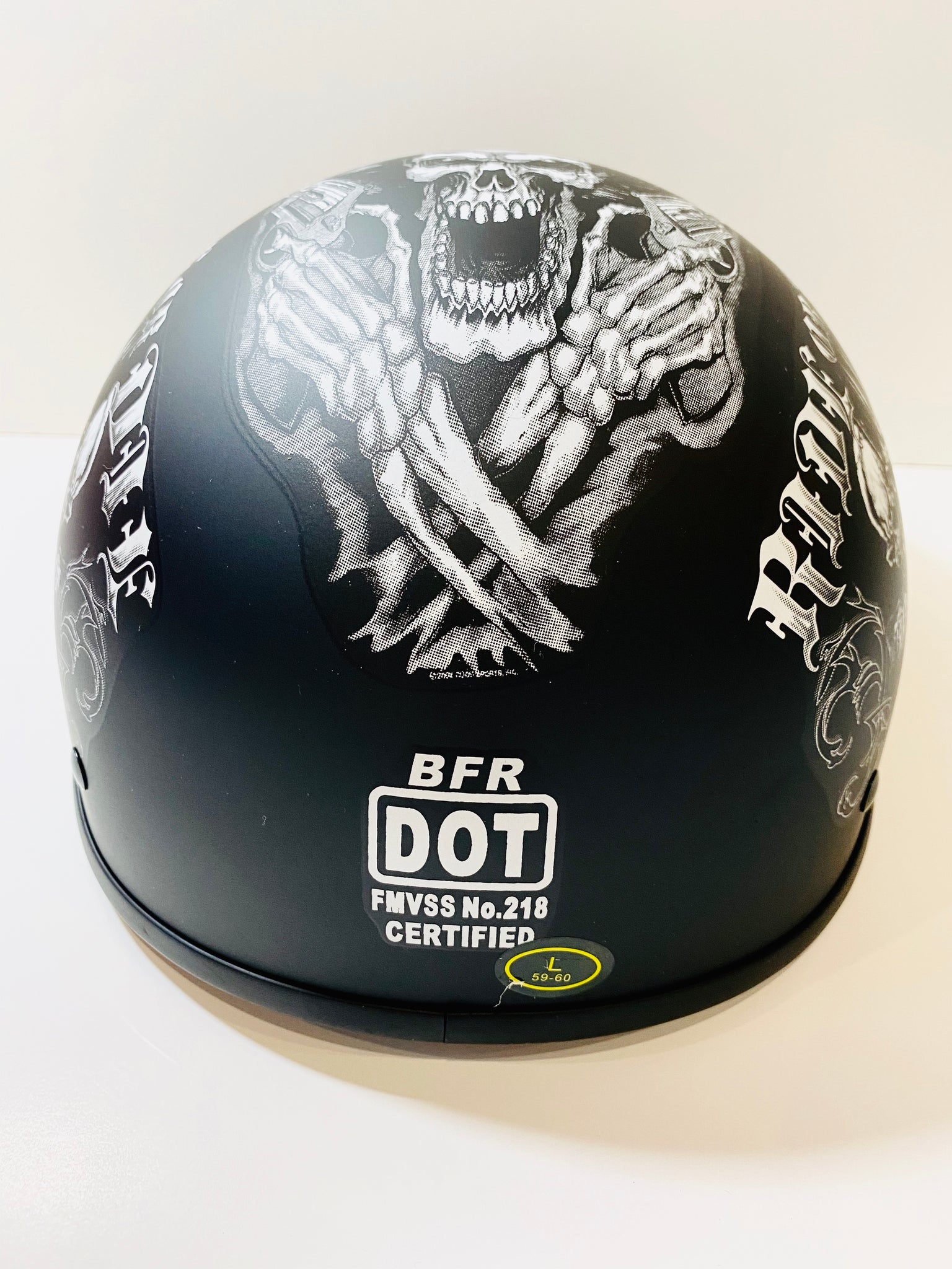 DOT Ride or Die Skull Matte Polo Motorcycle Helmet