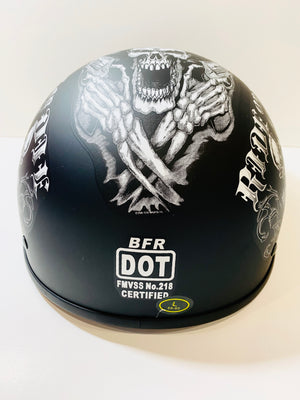 Ride or Die Skull Matte beanie Helmet