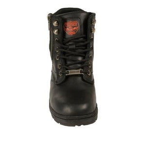 Milwaukee Leather MBL9320W Women's Wide Width Black Lace-Up Motorcycle Boots Black