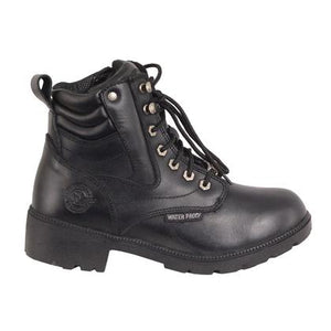 Milwaukee Leather MBM 9321 Women’s Waterproof Side Zipper Plain Toe Boot