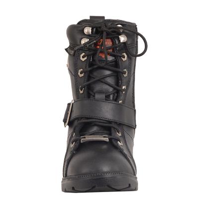 Milwaukee Leather MBL9326WP Women's Black Lace-Up Waterproof Leather Boots with Side Zippers