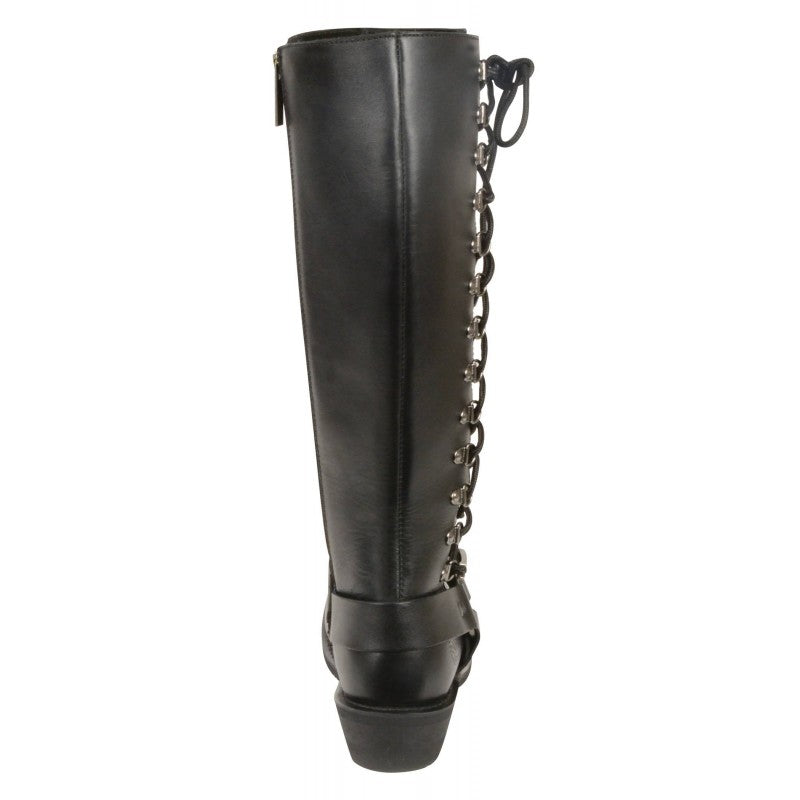 Milwaukee Leather Women's Tall Boots with Side Lacing