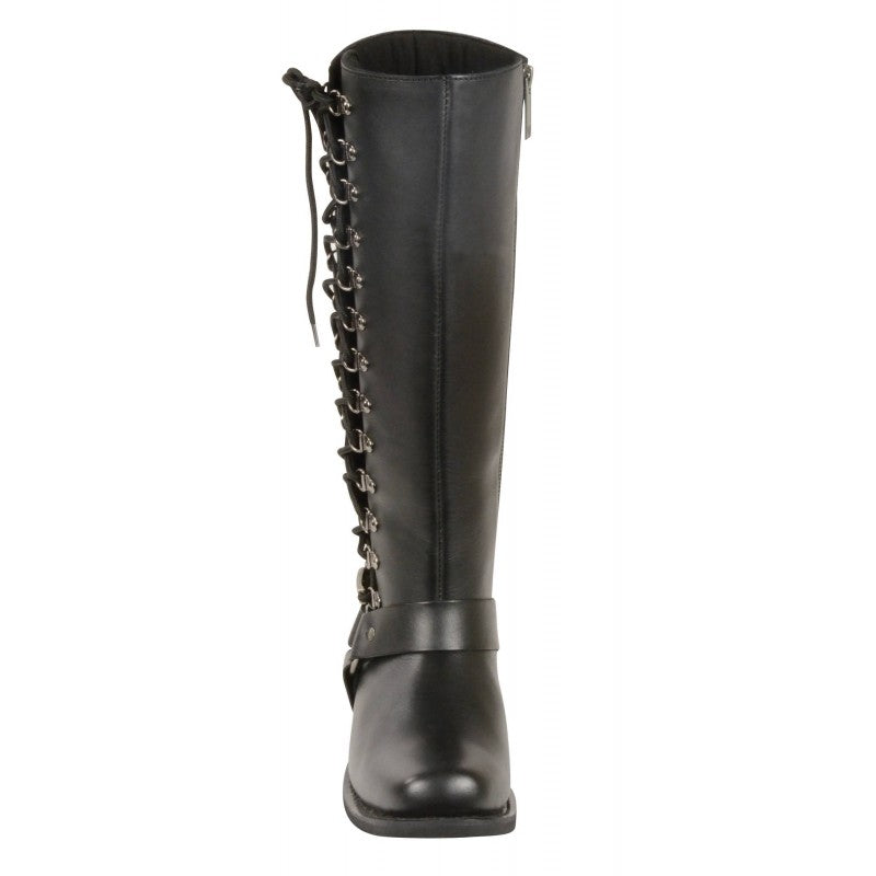 Milwaukee Leather Women's Tall Boots with Side Lacing